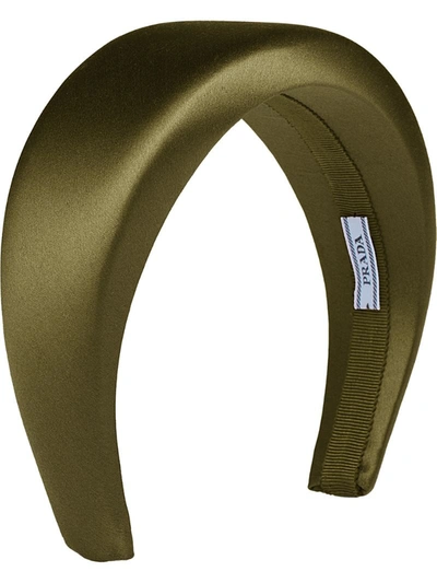 Prada Padded Slip-on Hairband In Green