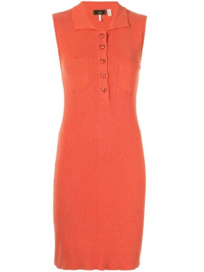 Pre-owned Fendi Sleeveless Long One Piece Dresses In Orange