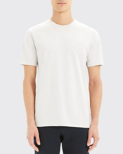 Theory Men's Incisive Clean Silk-blend T-shirt In Vapor