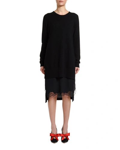 N°21 Combo Slip Sweater Dress In Black