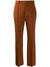 Chloé High-rise Cropped Wool-blend Trousers In Brown