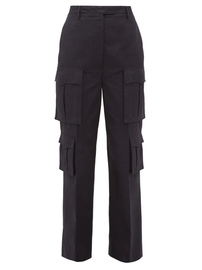 Prada Tailored Cotton-poplin Cargo Trousers In Black