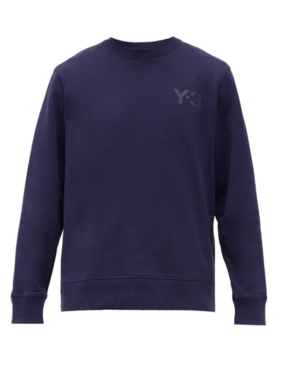 Y-3 Logo-print Cotton Loop-back Jersey Sweatshirt In Blue