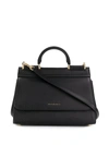 Dolce & Gabbana Sicily Soft Shoulder Bag In Black