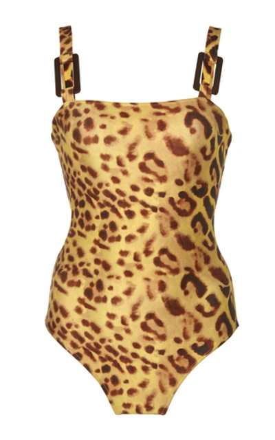 Adriana Degreas Leopard Hoop Detail Swimsuit In Animal