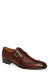 Mezlan Forest Single Monk Strap Wingtip Shoe In Cognac Leather