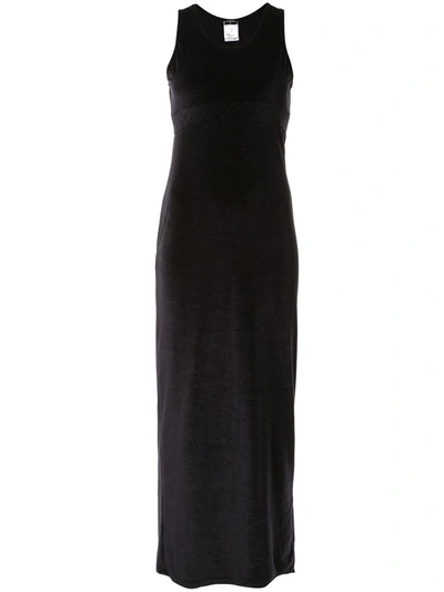 Pre-owned Chanel 2005 Sleeveless Maxi Dress In Black