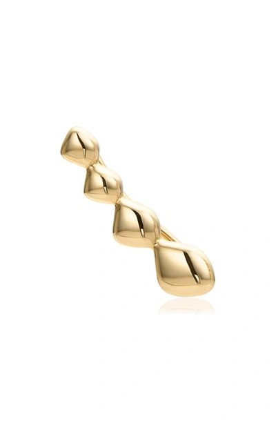 Monica Vinader Rose Gold Vermeil Nura Teardrop Single Climber Earring Right In Yellow Gold-right