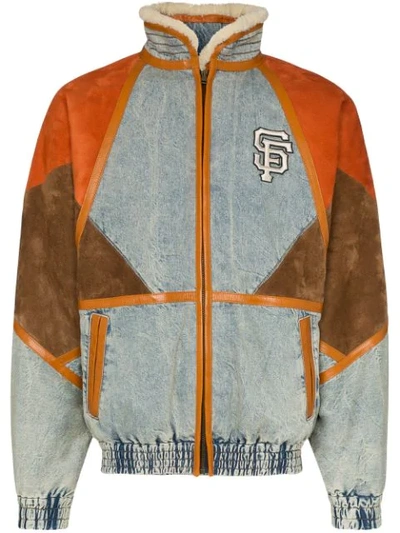 Gucci Men's Denim Jacket With Sf Giants™ Patch In Blue