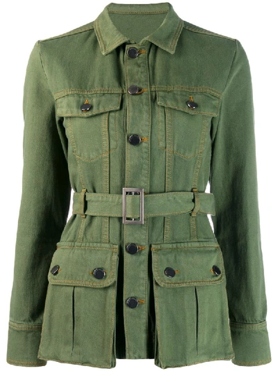 House Of Holland Belted Safari Jacket In Green