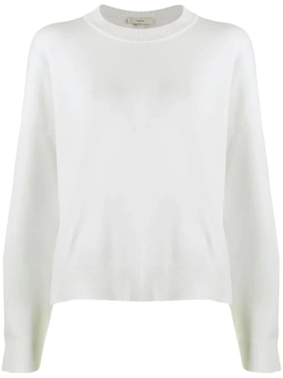 Vince Boxy Crew Neck Sweater In White