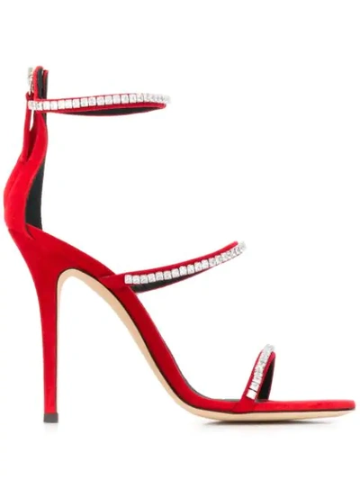Giuseppe Zanotti Embellished Strappy Sandal In Red