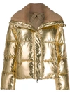 P.a.r.o.s.h Hooded Padded Jacket In 053 Gold