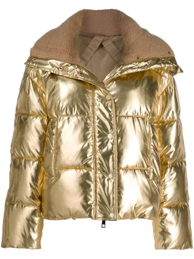 P.a.r.o.s.h Hooded Padded Jacket In 053 Gold