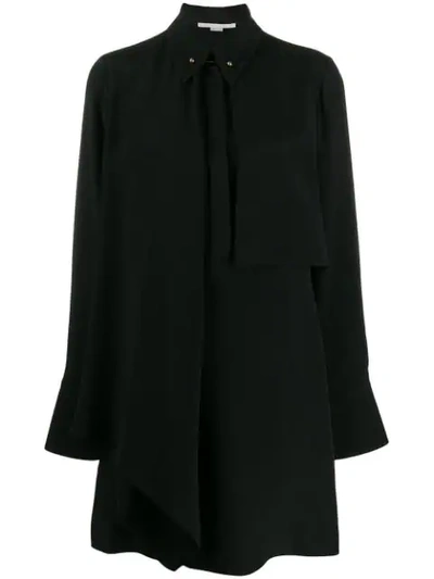 Stella Mccartney Draped Panel Shirt Dress In Black