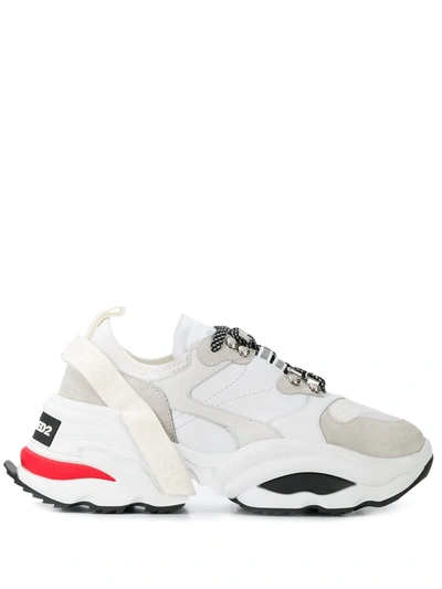 Dsquared2 Chunky Sole Sneakers In Bianco