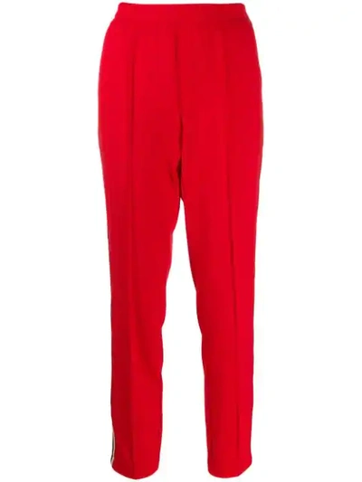 Cambio Side-stripe Track Trousers In Red