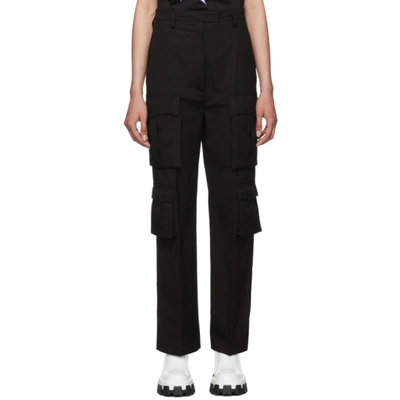 Prada Mid-rise Cotton-poplin Cargo Trousers In Black