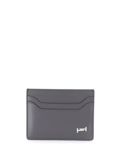 Tod's Logo Stamped Card Holder In Grey