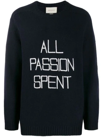 Gucci All Passion Spent Jumper In Blue