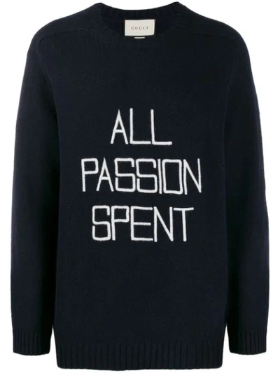 Gucci All Passion Spent Sweater In Blue