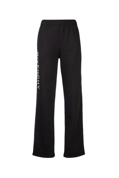 Givenchy Logo Embroidered High Waist Trousers In Black