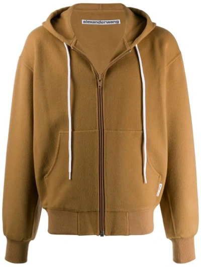 Alexander Wang Splittable Wool Hoodie In Brown