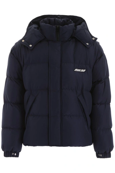 Msgm Short Puffer Jacket In Blue