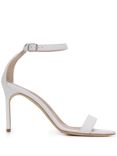 Manolo Blahnik Chaos Stiletto Sandals In White