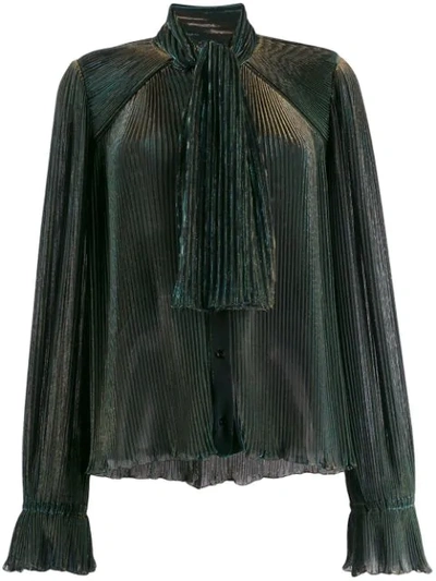 Marco De Vincenzo Pleated Blouse In Blue