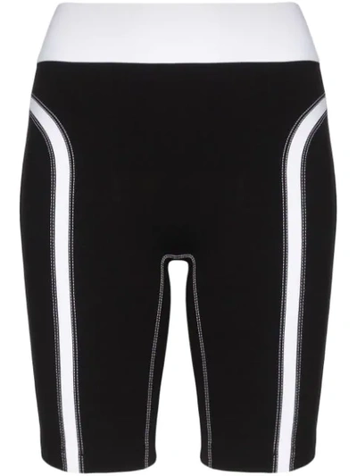 No Ka'oi No Ka' Oi High Waist Contrast Stripe Cycling Shorts In Black