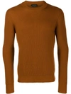 Roberto Collina Knitted Roundneck Sweater In Brown