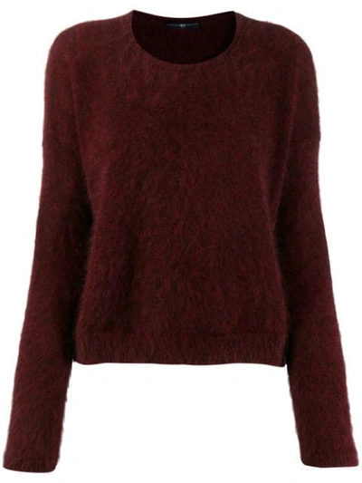 High By Claire Campbell Fuzzy Sweatshirt In Red