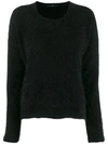 High By Claire Campbell Fuzzy Sweatshirt In Black