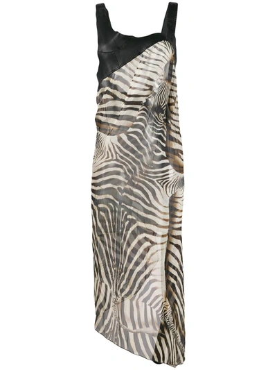 Pre-owned Jean Paul Gaultier 2000's Zebra Print Dress In Black
