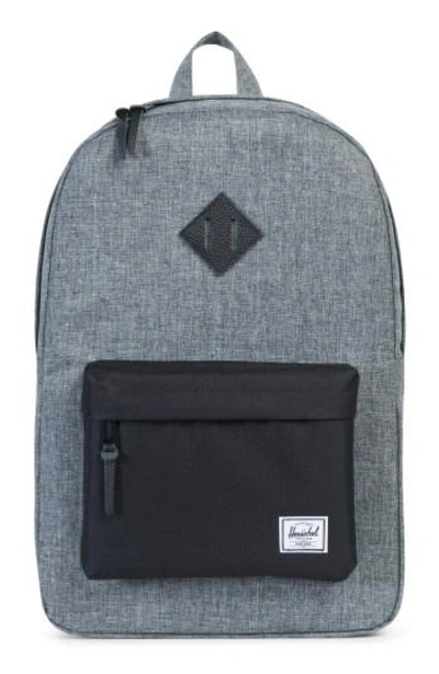 Herschel Supply Co Heritage Backpack - Grey In Raven Crosshatch/ Black
