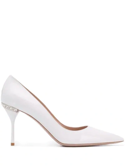 Miu Miu Mid High Stiletto Pumps In White