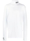 Gcds Roll Neck Logo Sweatshirt In White