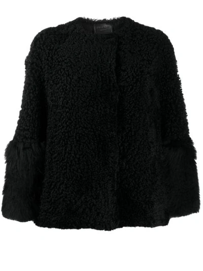 Prada Shearling Jacket In Black