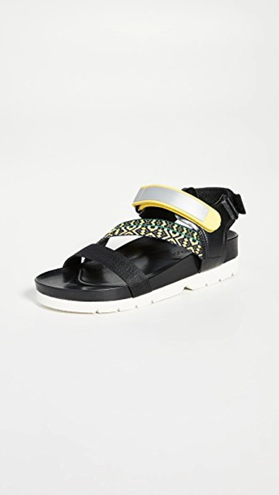 Villa Rouge Elena Sporty Sandals In Neon/black/lemongrass