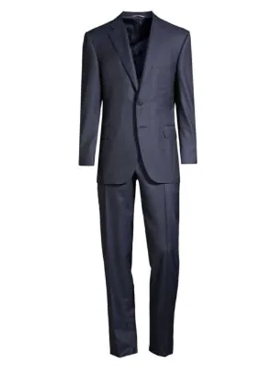 Canali Classic-fit Worsted Wool Suit In Blue