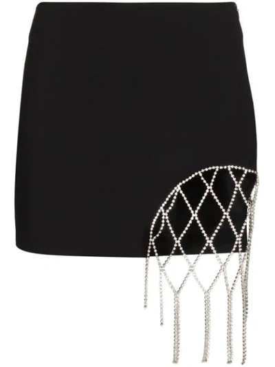 Area Crystal Embellished Mini Skirt In Black