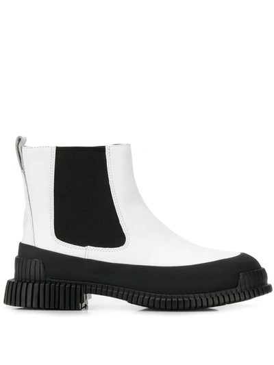 Camper Wedge Boots In White