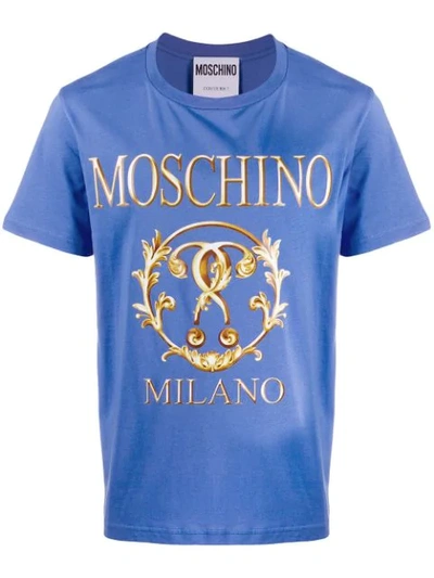 Moschino Logo Print T-shirt In Blue