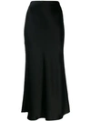 Galvan Satin Evening Skirt In Black