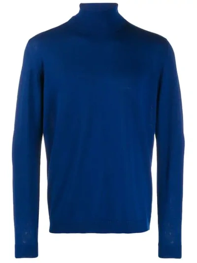 Roberto Collina Rollneck Knit Sweater In Blue