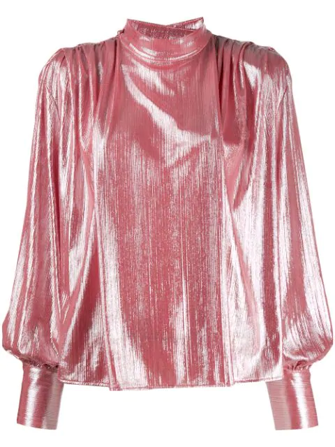 Msgm Shine Effect Shirt In Pink | ModeSens