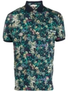 Etro Floral Polo Shirt In Blue