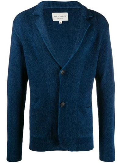 Etro Knitted Blazer Jacket In Blue