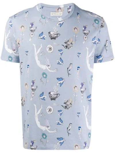 Etro Fish Print T-shirt - Blue